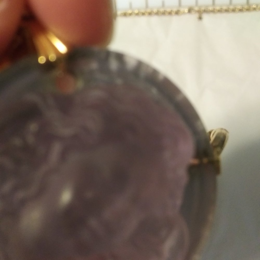 Kirks Folly Dream Angel Necklace Lavender raised cameo stars moon ethereal Flaws - Picture 15 of 16